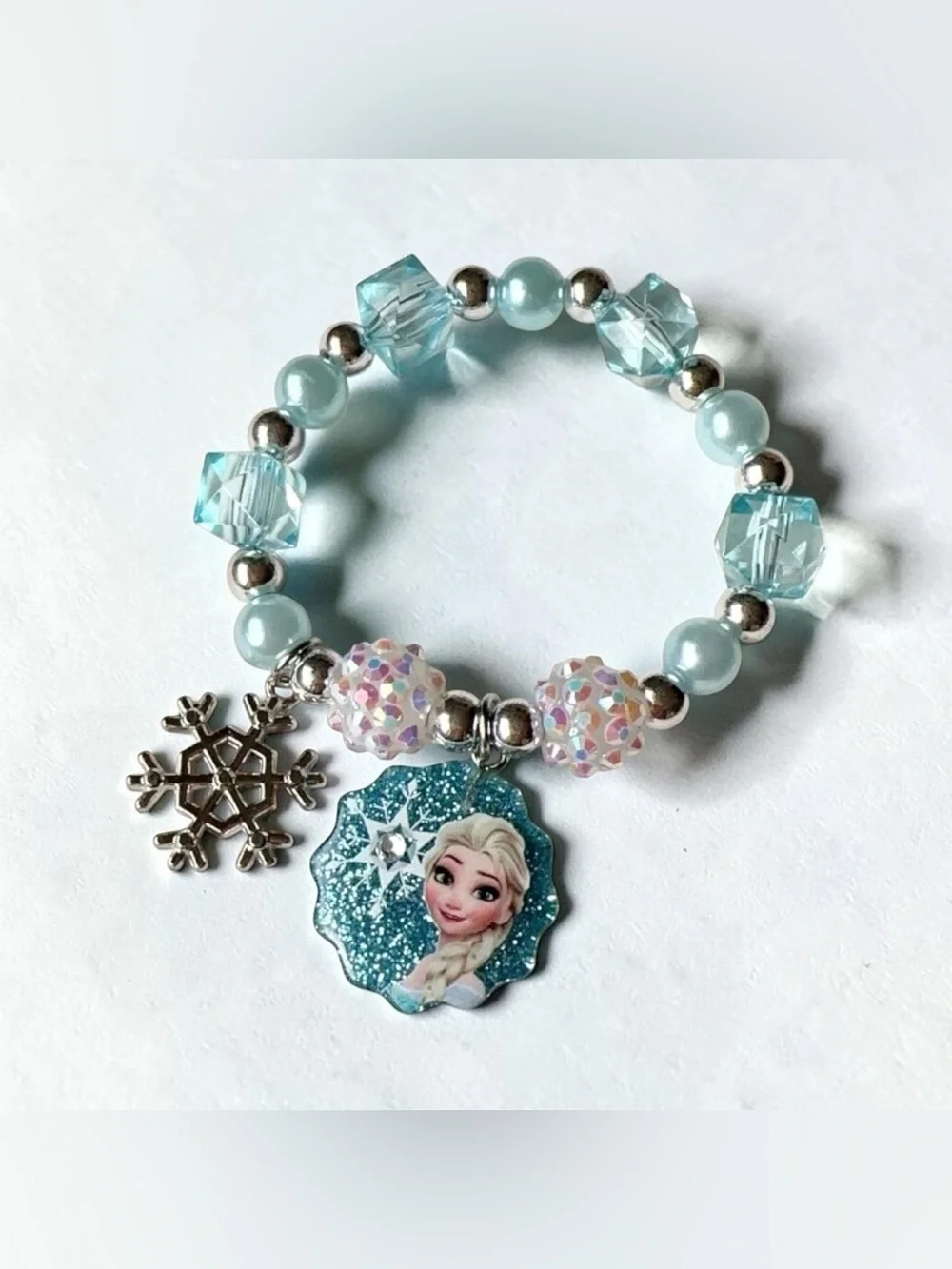 💜🆕💜Frozen-Themed Kids Snowflake Charm Bracelet Set in Purple & Blue